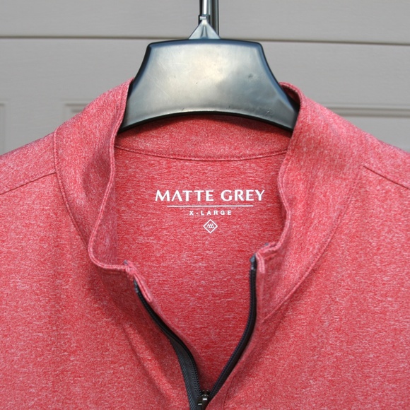 Men's Matte Grey Hightower Half Zip Red Jacket XL - Picture 4 of 4